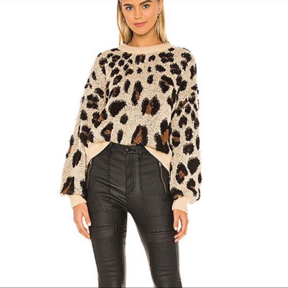 Bardot Slouch Knit Leopard Sweater